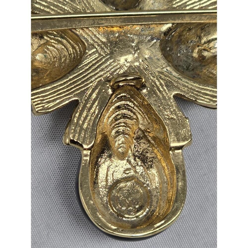 Vtg St John Couture Enamel Maltese Cross Brooch Pin - Mint - Picture 6 of 6